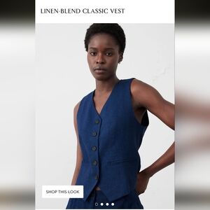 Banana Republic Factory Navy and White Striped Vest